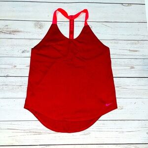 Nike Dry fit racer back athletic tank top red and pink size small